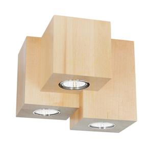 Stropné svietidlo Wooddream Square, 3xGU10, Max. 6 W, breza, 20 cm small 0