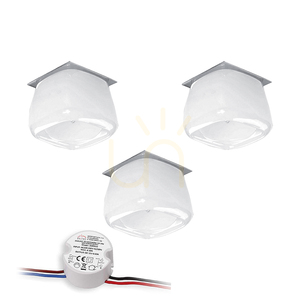 Súprava stropných svietidiel Cristaldream, obsahuje 3 LED žiarovky G4 (max.. 2,3 W), chrómový kov/biele sklo, vrátane napájacieho zdroja, Ø 8,5 cm small 0