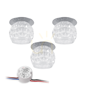 Súprava stropných svietidiel Cristaldream, obsahuje 3 LED žiarovky G4 (max.. 2,3 W), chrómový kov/priehľadné sklo, s napájacím zdrojom, Ø 8 cm small 0