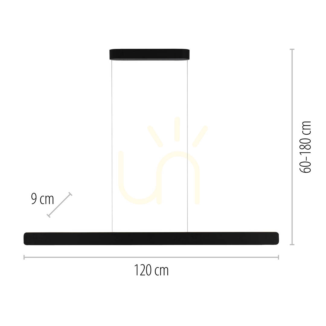 Šou Q-STRETTO 2687-18 Čierne závesné svietidlo s 2 LED diódami Q-STRETTO 2687-18 Čierne závesné svietidlo s 2 LED diódami