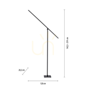 Stojaca lampa PURE-GRAFO 407-18, čierna, 1xLED small 7