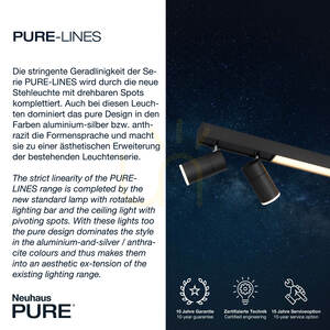 Stropné svietidlo PURE-LINES 6121-13, antracitová farba, 5xLED small 3