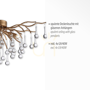 Stropné svietidlo ICICLE 8090-11, mosadz, 4xG9 small 3