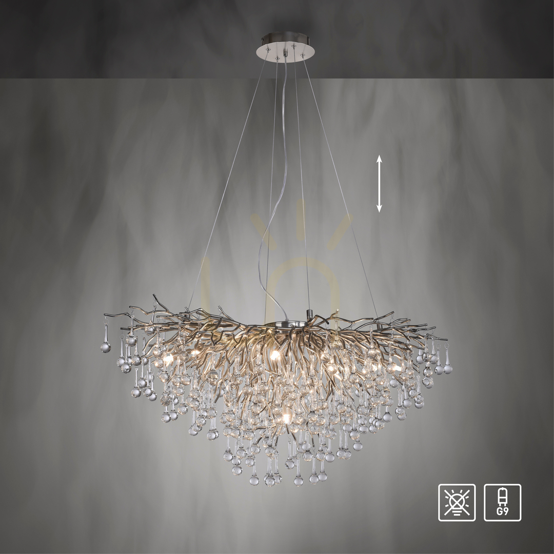 Displej ICICLE 2192-55 Strieborné závesné svietidlo 10xG9 ICICLE 2192-55 Strieborné závesné svietidlo 10xG9