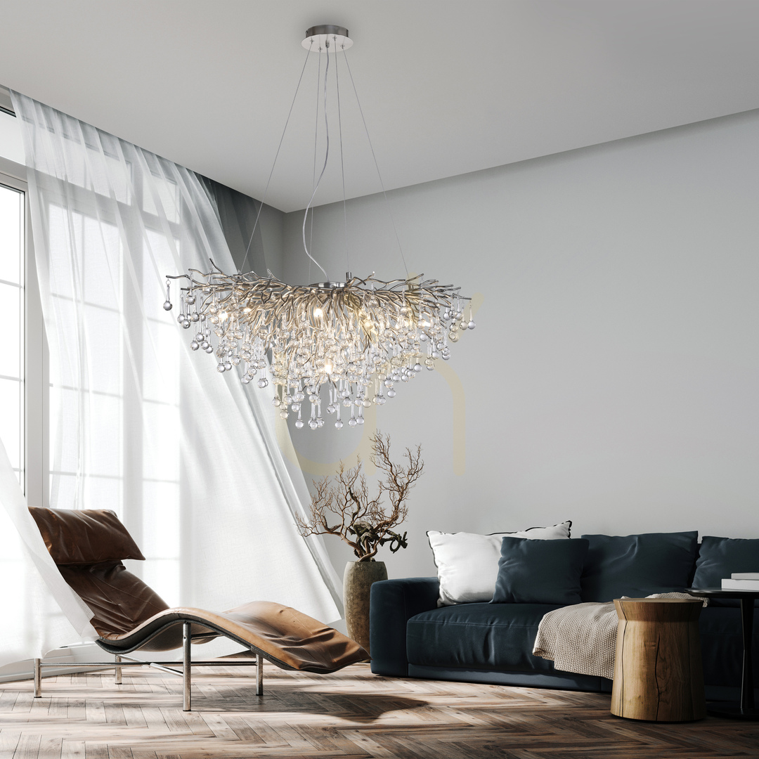 Náhľad ICICLE 2192-55 Strieborné závesné svietidlo 10xG9 ICICLE 2192-55 Strieborné závesné svietidlo 10xG9