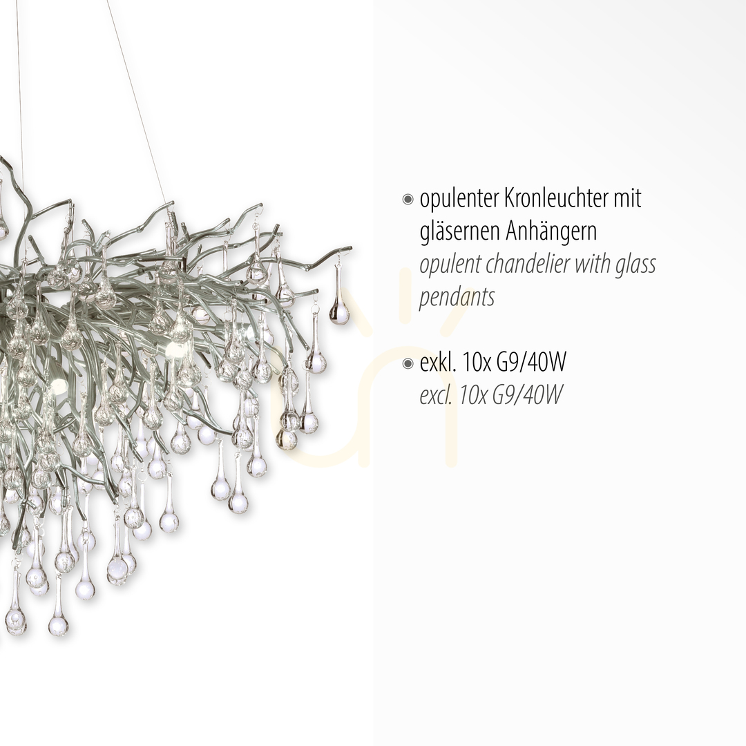 Displej ICICLE 2192-55 Strieborné závesné svietidlo 10xG9 ICICLE 2192-55 Strieborné závesné svietidlo 10xG9