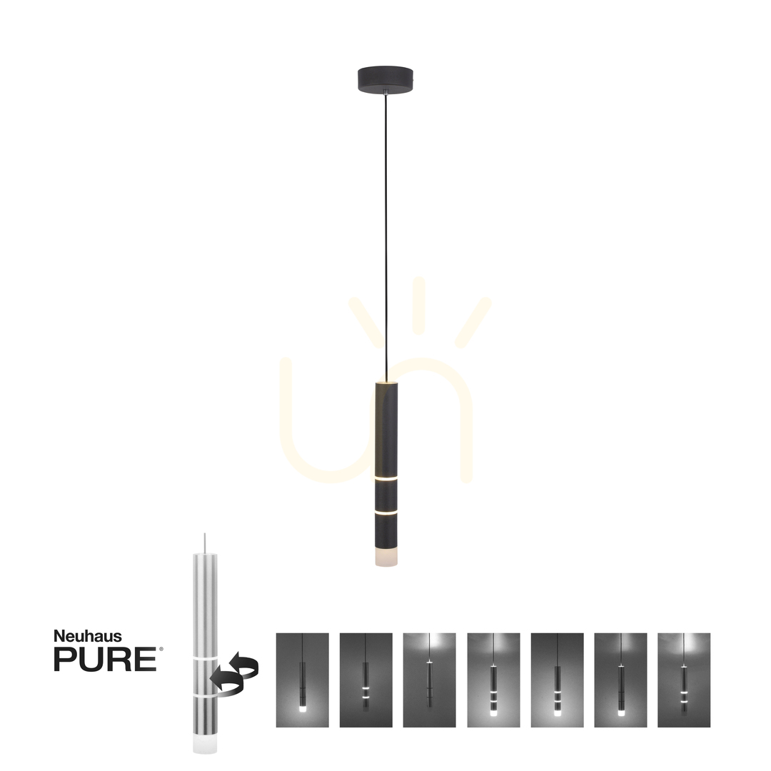 vyhliadka PURE-VEGA 2211-18 Čierne závesné svietidlo so 4 LED diódami PURE-VEGA 2211-18 Čierne závesné svietidlo so 4 LED diódami