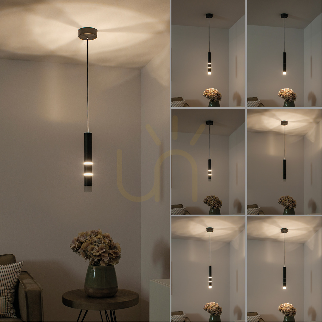 vyhliadka PURE-VEGA 2211-18 Čierne závesné svietidlo so 4 LED diódami PURE-VEGA 2211-18 Čierne závesné svietidlo so 4 LED diódami