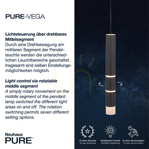 PURE-VEGA 2211-18 Čierne závesné svietidlo so 4 LED diódami 3 PURE-VEGA 2211-18 Čierne závesné svietidlo so 4 LED diódami small 3