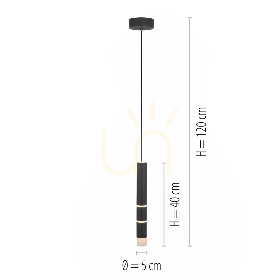 Náhľad PURE-VEGA 2211-18 Čierne závesné svietidlo so 4 LED diódami PURE-VEGA 2211-18 Čierne závesné svietidlo so 4 LED diódami