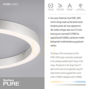 Stropné svietidlo PURE-LINES 6309-95, strieborné, 1xLED small 4