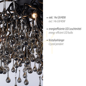 Stropné svietidlo ICICLE 8092-18, čierne, 14xG9 small 3