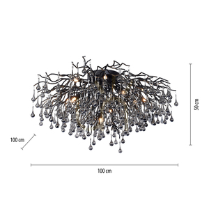 Stropné svietidlo ICICLE 8092-18, čierne, 14xG9 small 8