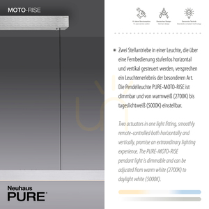 PURE MOTO-RISE 2545-95 Strieborné závesné svietidlo s 3 LED žiarovkami small 3