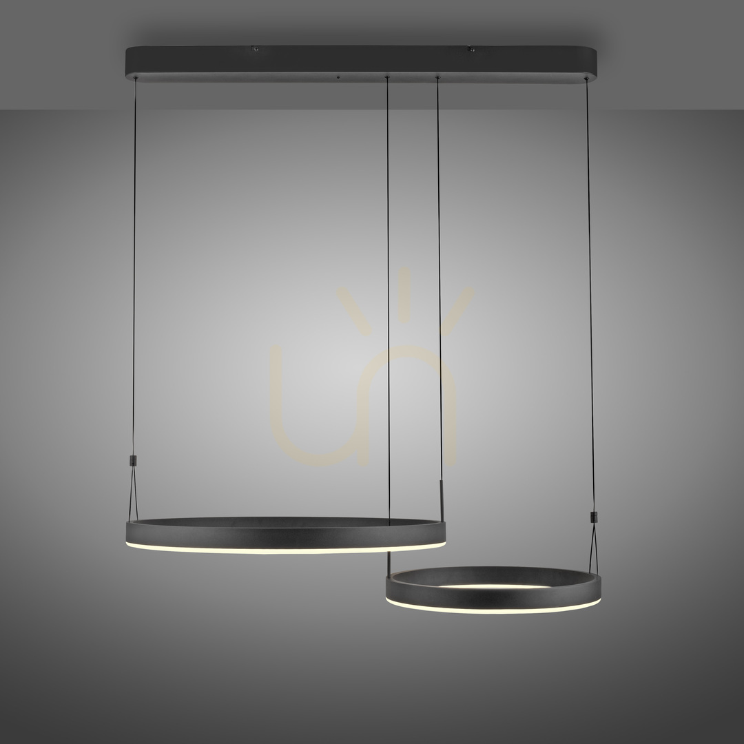 vyhliadka ESKO 2360-18 Čierna závesná lampa s 2 LED žiarovkami ESKO 2360-18 Čierna závesná lampa s 2 LED žiarovkami