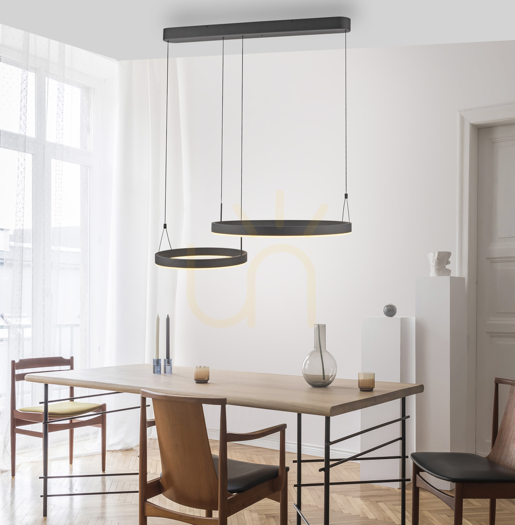 Náhľad ESKO 2360-18 Čierna závesná lampa s 2 LED žiarovkami ESKO 2360-18 Čierna závesná lampa s 2 LED žiarovkami