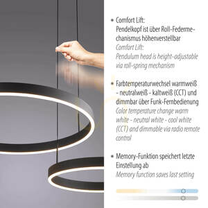 ESKO 2360-18 Čierna závesná lampa s 2 LED žiarovkami 3 ESKO 2360-18 Čierna závesná lampa s 2 LED žiarovkami small 3