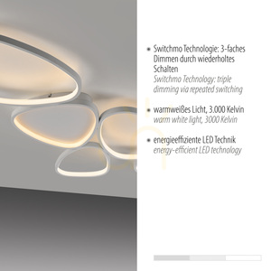 PEBBLES 14045-16 Biele stropné svietidlo, 1xLED small 3
