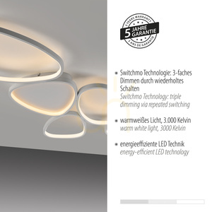 PEBBLES 14045-16 Biele stropné svietidlo, 1xLED small 4