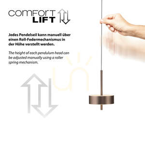Q-ROTATE 2248-34 Hnedé závesné svietidlo s 3 LED diódami small 6