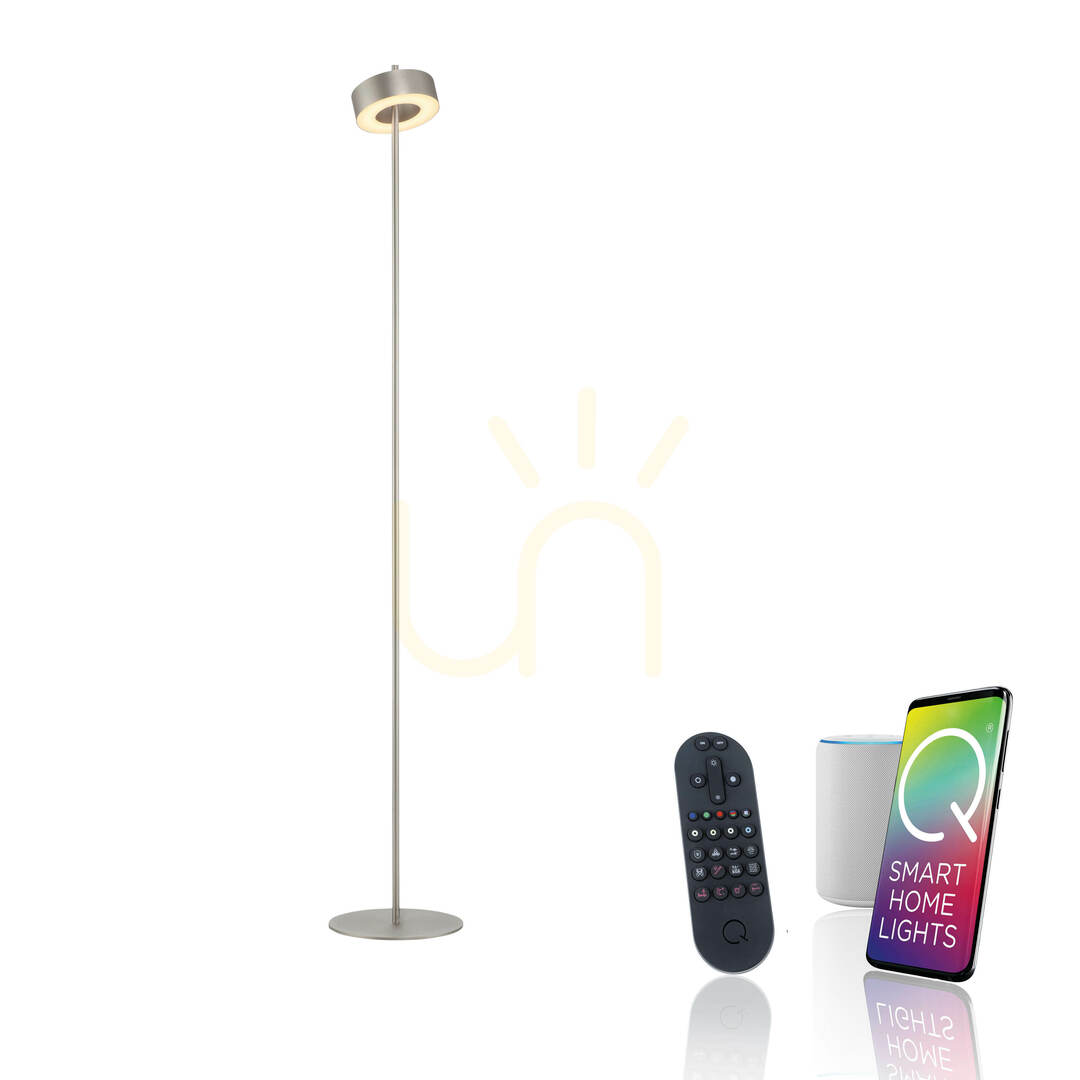 vyhliadka Stojaca lampa Q-ROTATE 324-95, strieborná, 1xLED Stojaca lampa Q-ROTATE 324-95, strieborná, 1xLED
