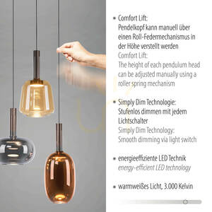 IRIDES 2679-70 Viacfarebné závesné svietidlo s 3 LED diódami small 3