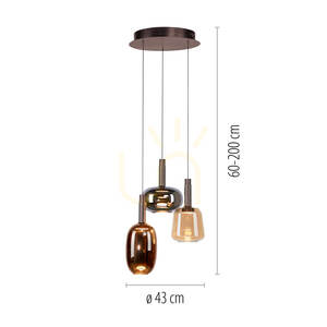 IRIDES 2679-70 Viacfarebné závesné svietidlo s 3 LED diódami small 8