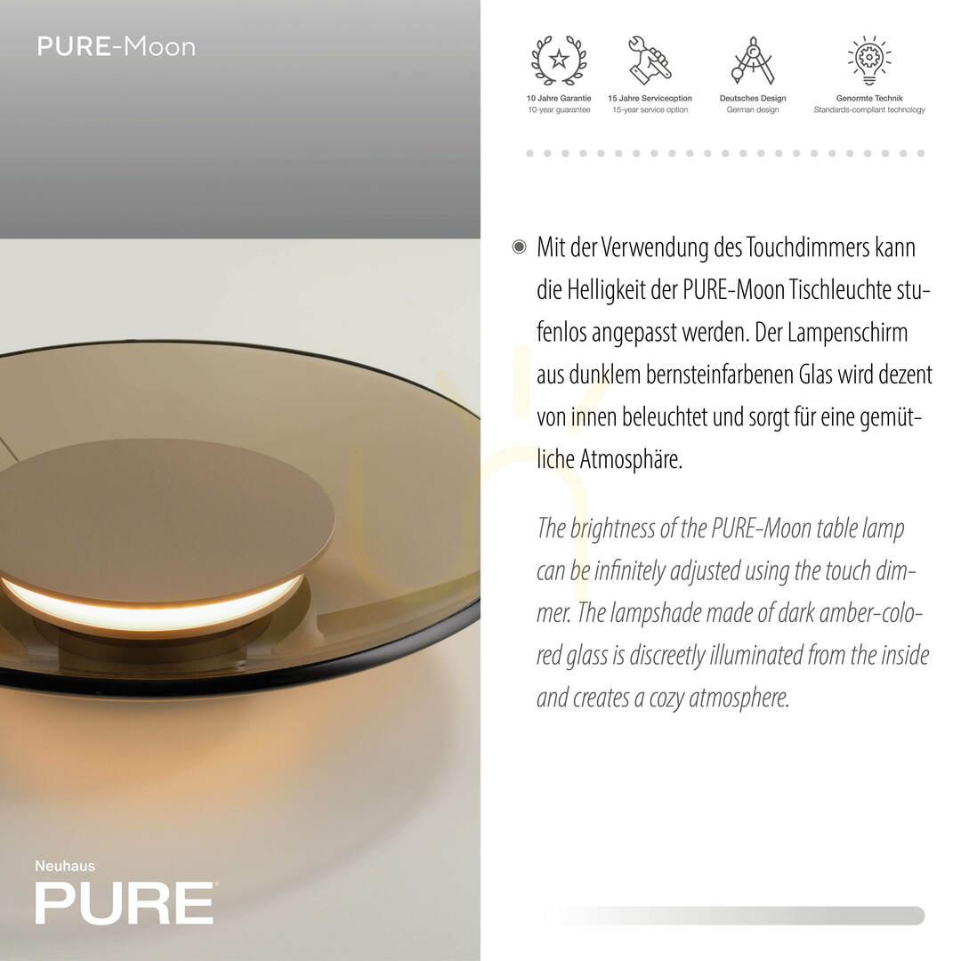 Šou Stolná lampa PURE MOON 4594-97, hnedá, 1xLED Stolná lampa PURE MOON 4594-97, hnedá, 1xLED