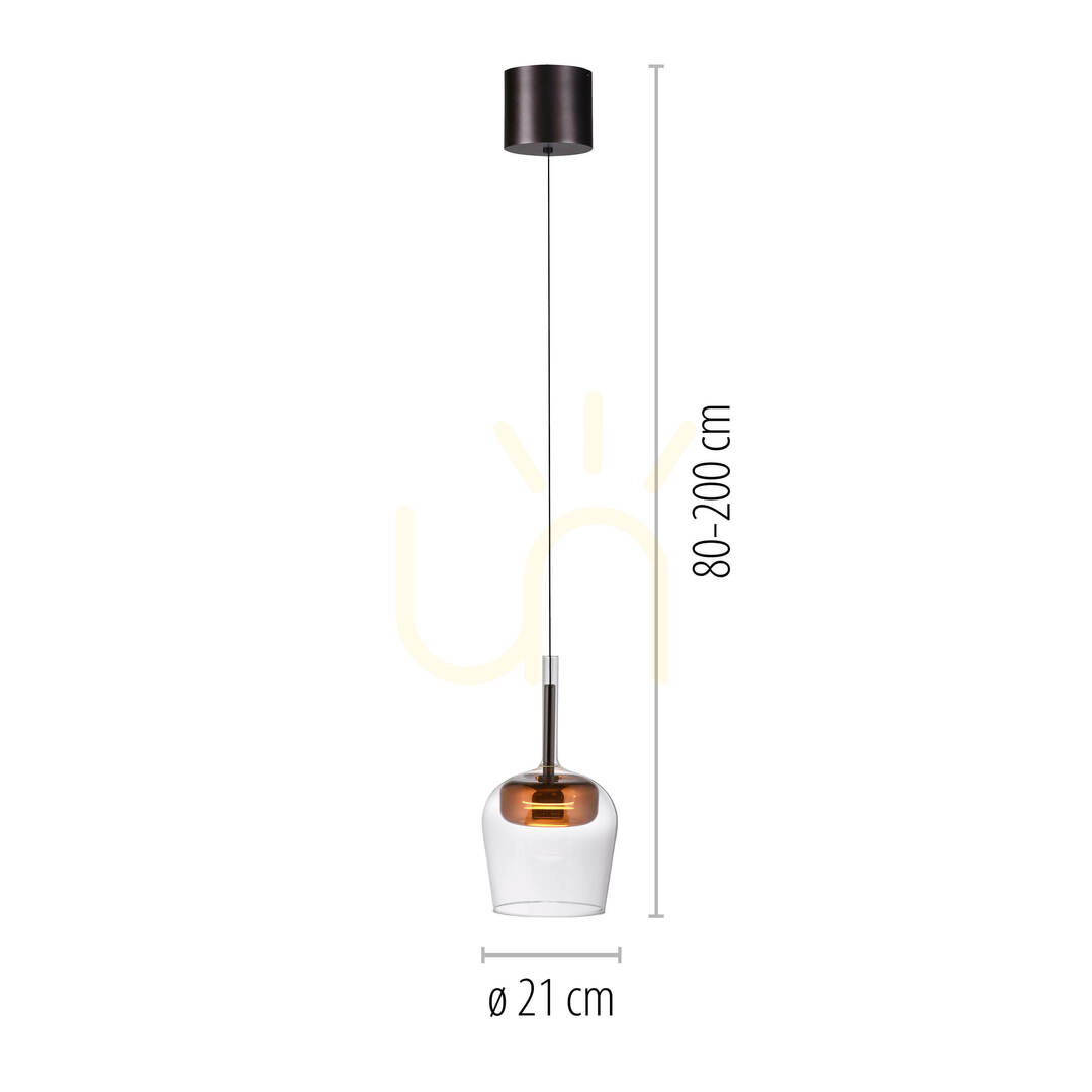 Displej Q-KON 2741-20 Medené závesné svietidlo, 1xLED Q-KON 2741-20 Medené závesné svietidlo, 1xLED