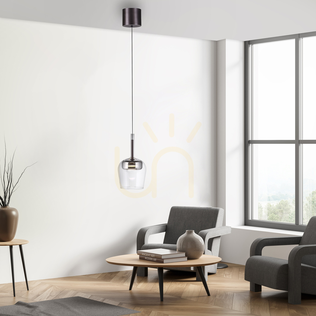 Náhľad Q-KON 2741-21 Strieborné závesné svietidlo s 1 LED žiarovkou Q-KON 2741-21 Strieborné závesné svietidlo s 1 LED žiarovkou