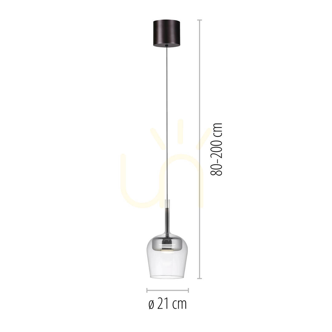 Displej Q-KON 2741-21 Strieborné závesné svietidlo s 1 LED žiarovkou Q-KON 2741-21 Strieborné závesné svietidlo s 1 LED žiarovkou