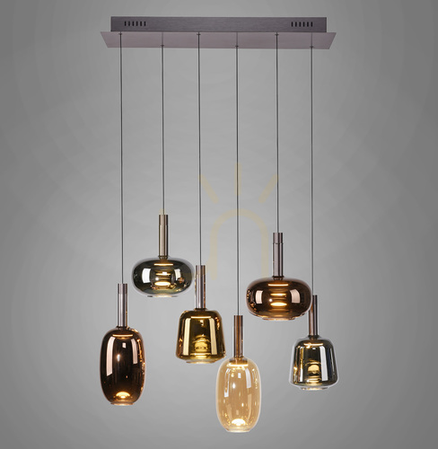 Skontrolujte IRIDES 2681-70 Viacfarebné závesné svietidlo s 6 LED diódami