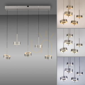 Q-ROTATE 2249-95 Strieborné závesné svietidlo s 5 LED diódami small 5