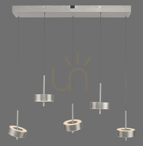 Skontrolujte Q-ROTATE 2249-95 Strieborné závesné svietidlo s 5 LED diódami