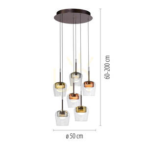 Q-KON 2744-70 Viacfarebné závesné svietidlo s 6 LED diódami small 8