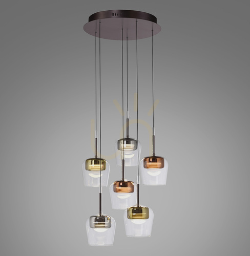 Skontrolujte Q-KON 2744-70 Viacfarebné závesné svietidlo s 6 LED diódami