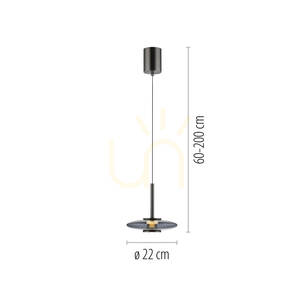 PURE VITRUM 2053-15 Šedé závesné svietidlo s 2 LED žiarovkami small 13