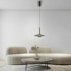 PURE VITRUM 2053-15 Šedé závesné svietidlo s 2 LED žiarovkami small 19