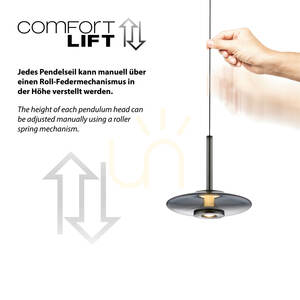 PURE VITRUM 2053-15 Šedé závesné svietidlo s 2 LED žiarovkami small 6