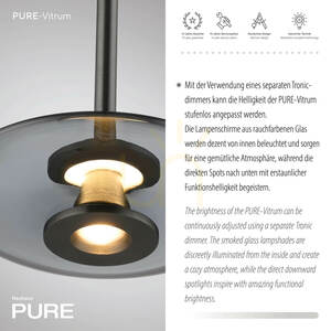 PURE VITRUM 2083-15 Šedé závesné svietidlo s 6 LED diódami small 13