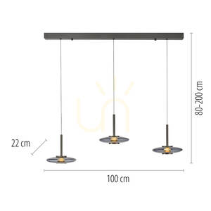 PURE VITRUM 2083-15 Šedé závesné svietidlo s 6 LED diódami small 14