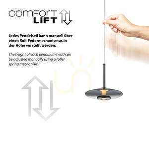 PURE VITRUM 2083-15 Šedé závesné svietidlo s 6 LED diódami small 6