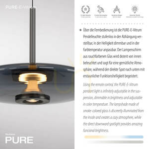 Paul Neuhaus PURE E-Vitrum 2084-15 šedé závesné svietidlo s 2 LED žiarovkami, s elektrickým nastavením výšky small 4
