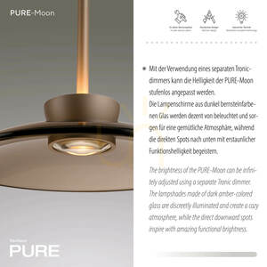 PURE MOON 2193-97 Hnedé závesné svietidlo s 6 LED diódami small 3