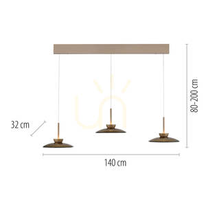 PURE MOON 2193-97 Hnedé závesné svietidlo s 6 LED diódami small 8
