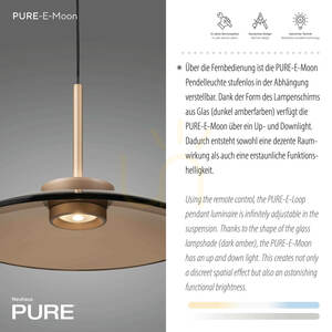 PURE E-MOON 2195-97 Hnedé závesné svietidlo s 2 LED žiarovkami small 3