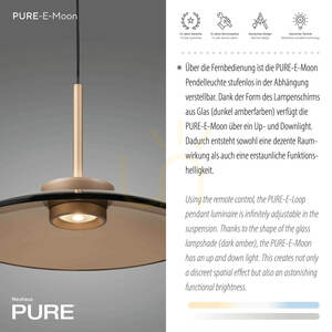 PURE E-MOON 2195-97 Hnedé závesné svietidlo s 2 LED žiarovkami small 4