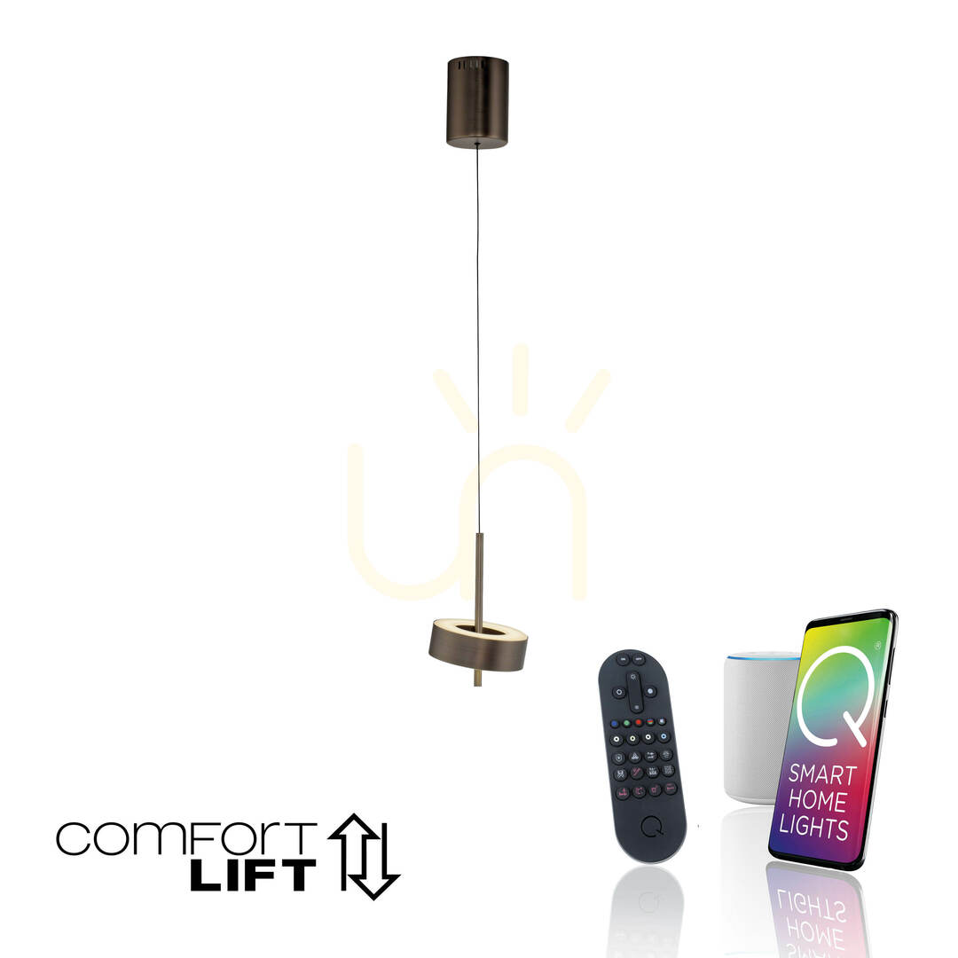 vyhliadka Q-ROTATE 2247-34 Hnedé závesné svietidlo s 1 LED žiarovkou Q-ROTATE 2247-34 Hnedé závesné svietidlo s 1 LED žiarovkou