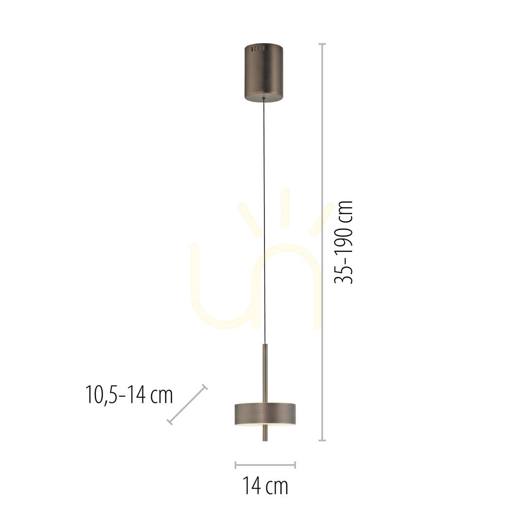 Displej Q-ROTATE 2247-34 Hnedé závesné svietidlo s 1 LED žiarovkou Q-ROTATE 2247-34 Hnedé závesné svietidlo s 1 LED žiarovkou