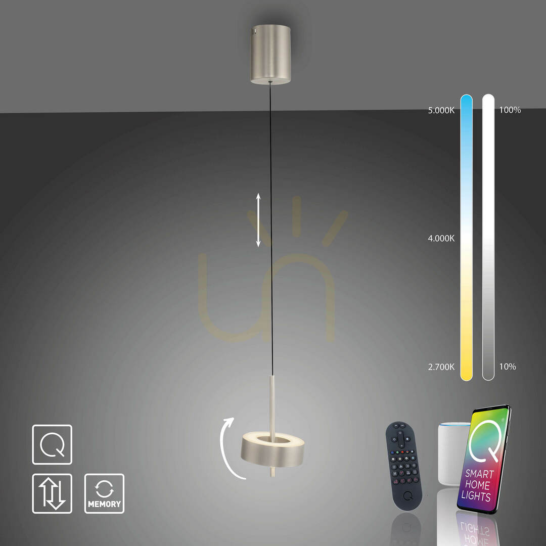vyhliadka Q-ROTATE 2247-95 Strieborné závesné svietidlo s 1 LED Q-ROTATE 2247-95 Strieborné závesné svietidlo s 1 LED
